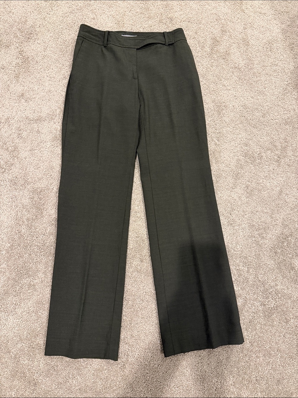 Ann Taylor Olive Wide-Leg Dress Pants